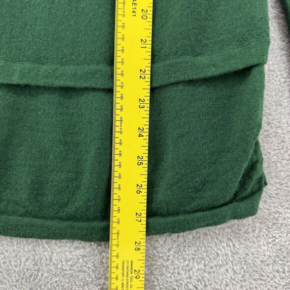 J Jill Sweater Women SP Green Knit Merino Wool Washable Tunic Crew Neck - Picture 10 of 14
